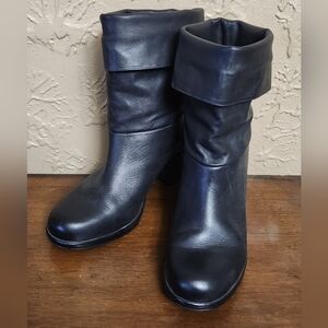 Dansko Bobbi Black Leather Ankle Boots with folded cuff EUR 39 US 8.5